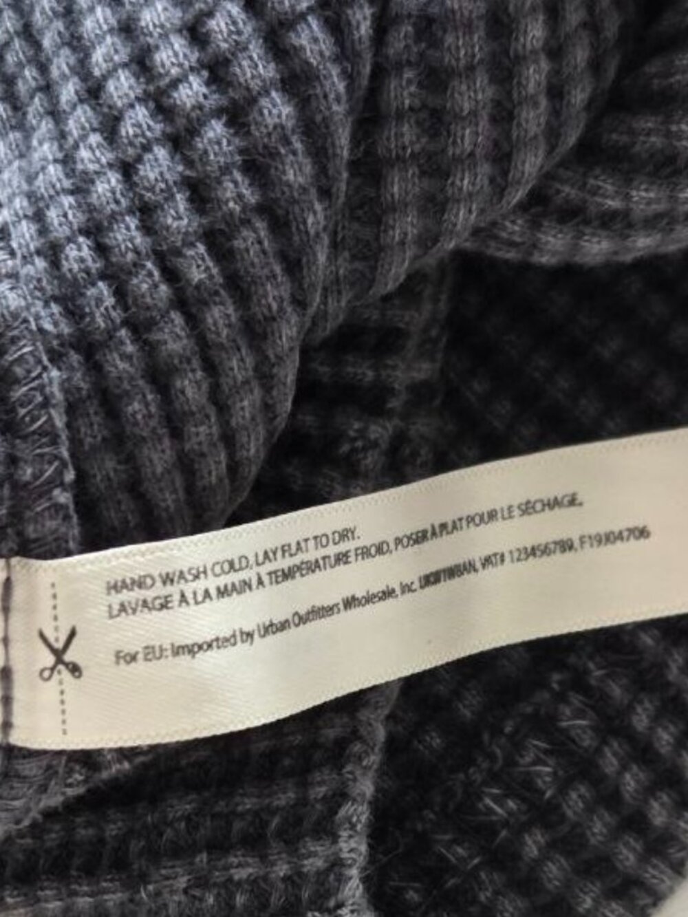$68 Free People Tasha Thermal Shirt Light Charcoal Size XS - Picture 6 of 7